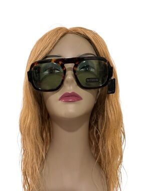 House of Harlow 1960 Tortoiseshell Frame Sunglasses with Green Lenses